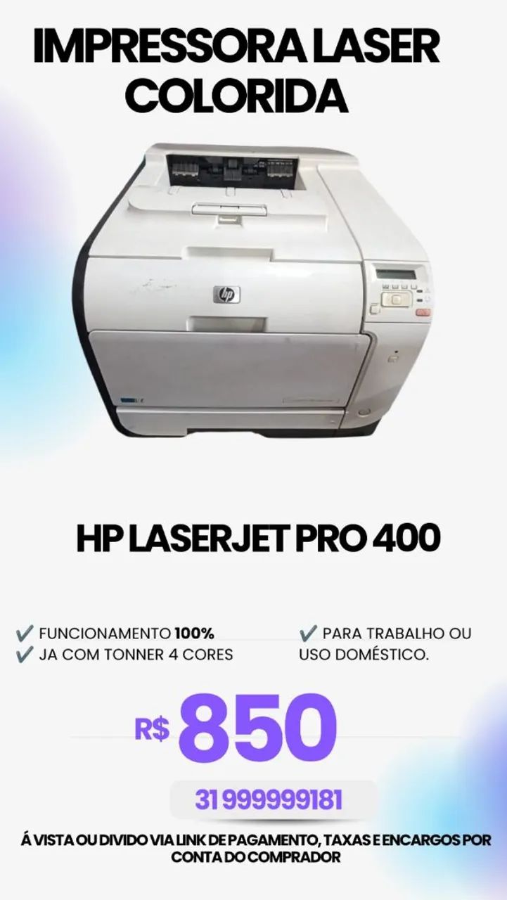 Impressora LaserJet pro 400 color HP