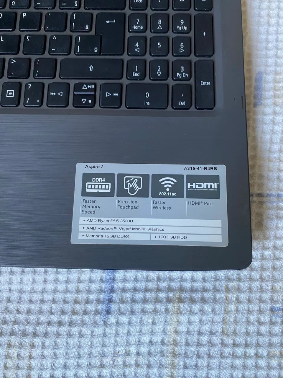 Notebook Acer Aspire 3 Ryzen 5 2500 U 12GB RAM 