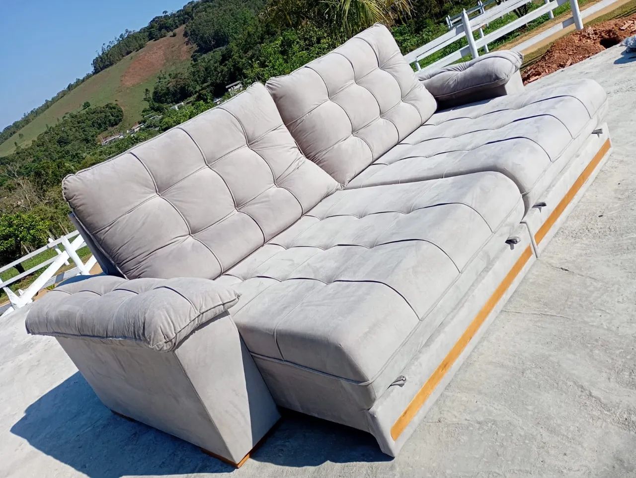 Sofa retratil bege 2,90 novo top !! - Foto 5