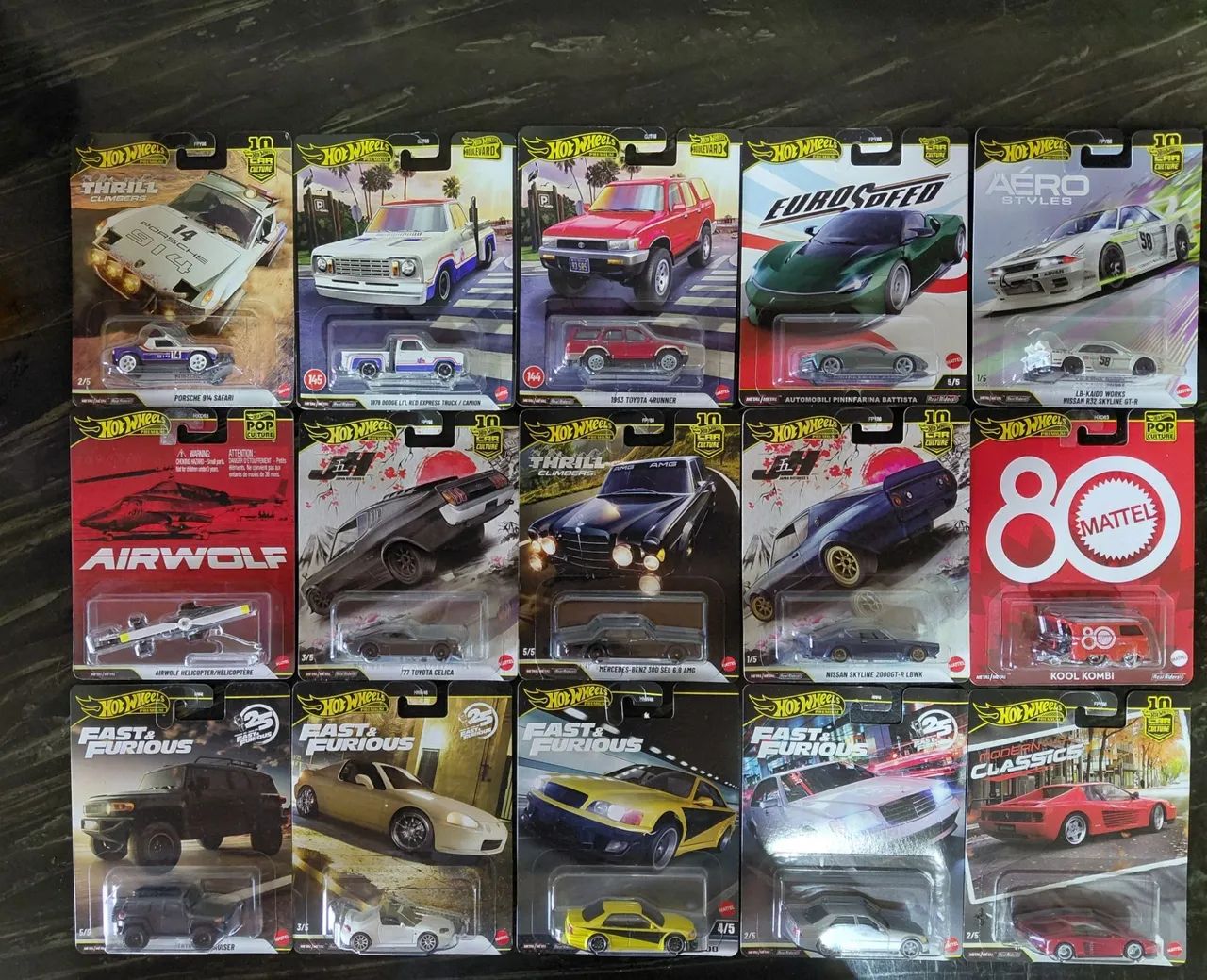 Coleção 15 Hot Wheels premium