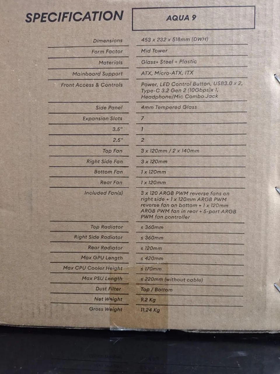 Gabinete Gamer Torre (MID Tower Case) com 5 fans instalados - Aqua 9 Okinos - NOVO - Foto 6