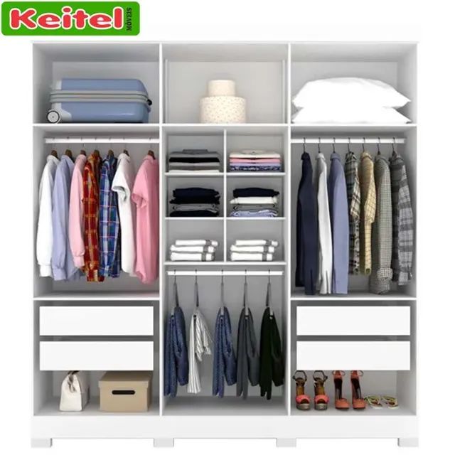 Roupeiro Casal Suíça 6 Portas Cor Branco 100% MDF - Foto 2