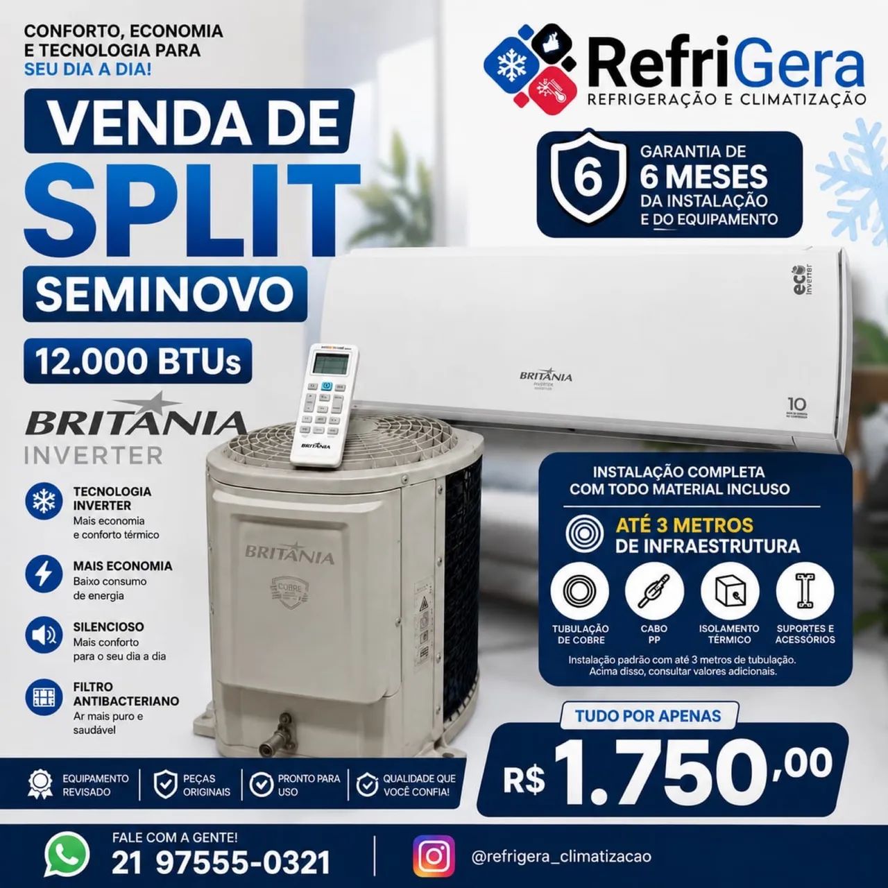 VENDA DE SPLIT BRITÂNIA 12.000 BTUs 
