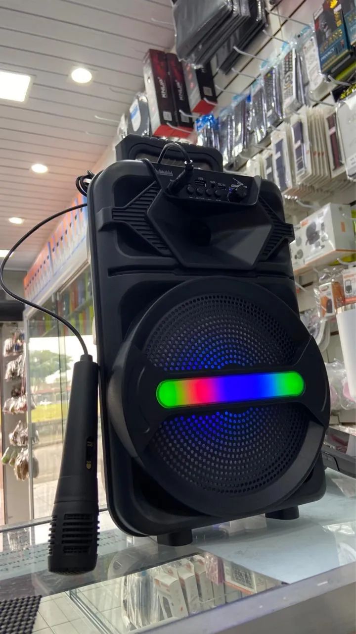 Caixa de Som Bluetooth Nova + Microfone