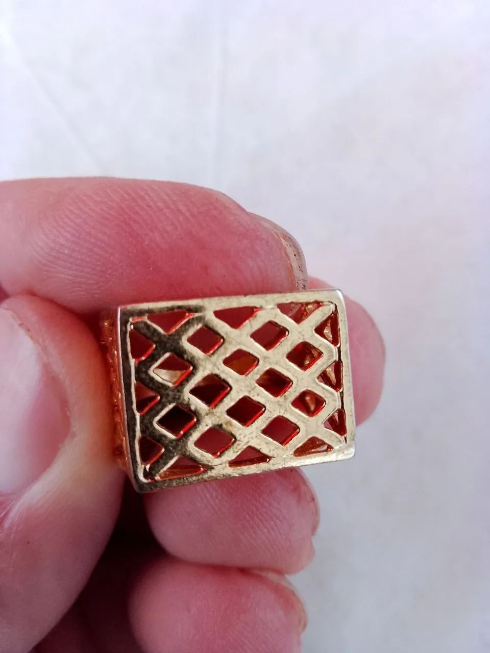 Anel dourado aro 19 semi jóia - Foto 3