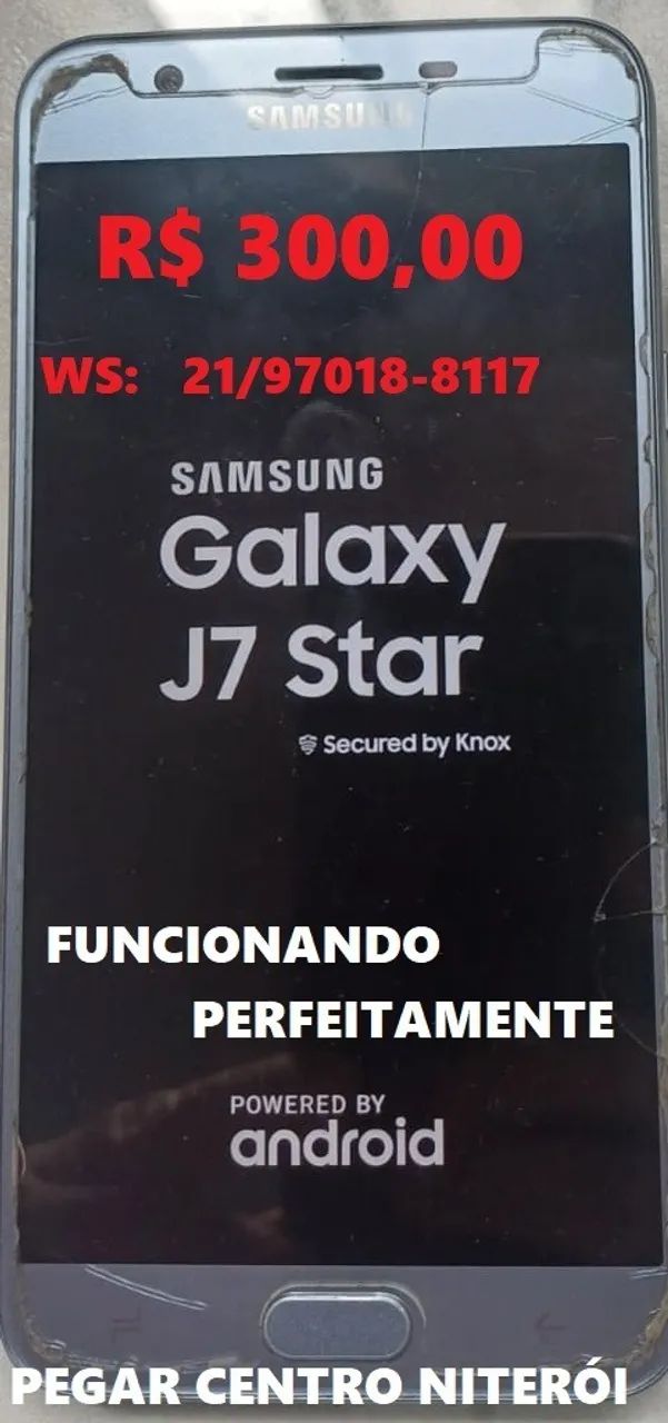 Vendo celular Sansung Galaxy J7 Star- Funcionando perfeitamente- Com carregador 