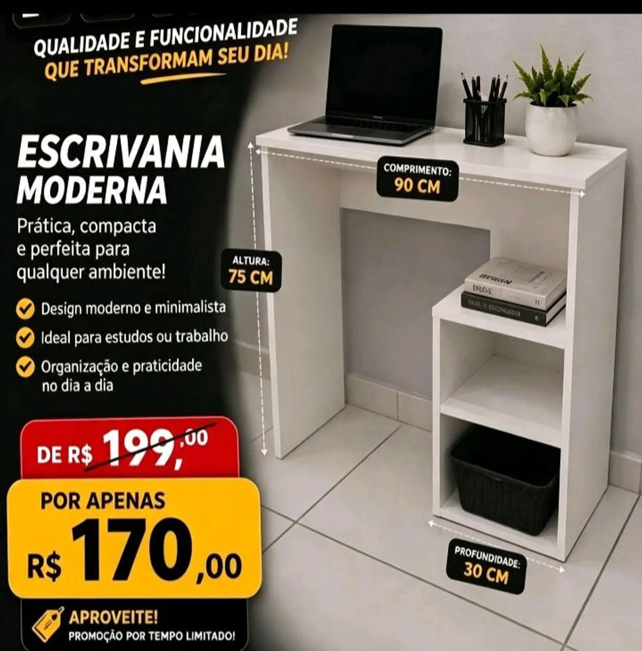 Escrivaninha na Promoção da semana - Foto 3