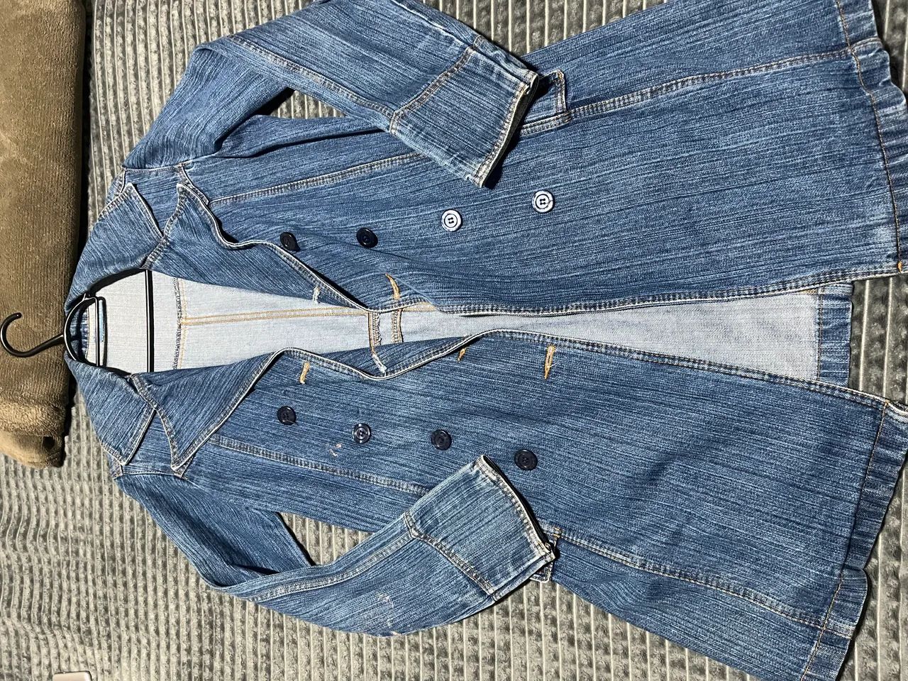 Casaco longo jeans escuro - Foto 3