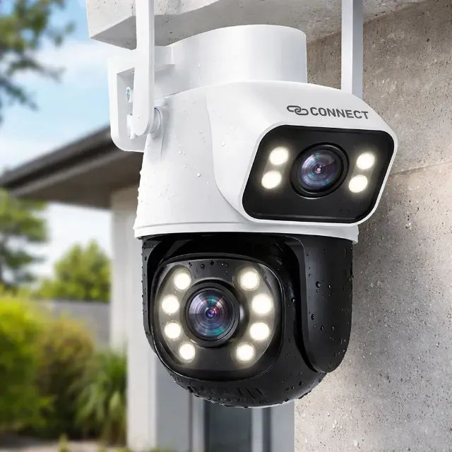 Câmera Segurança Ip Externa Wifi A28 App Icsee Prova Dagua IP66 Dome Lente Dupla Lentes 2