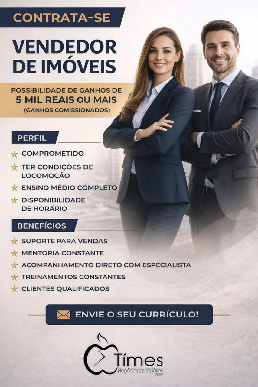 CONTRATA SE VENDEDOR DE IMÓVEIS 