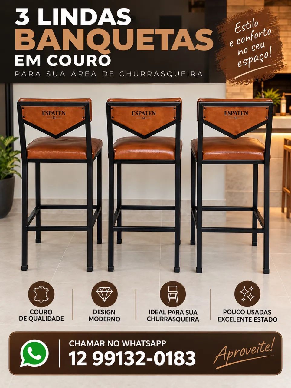 Banquetas para bar interno e externo 
