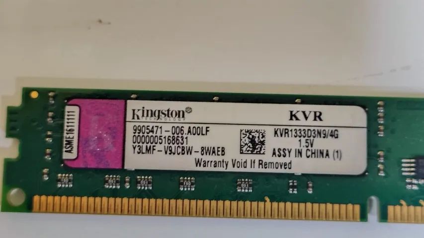 Memória RAM Kingston KVR1333D3N9/4G 2 Pentes de 4GB 1333MHz Desktops - Foto 2