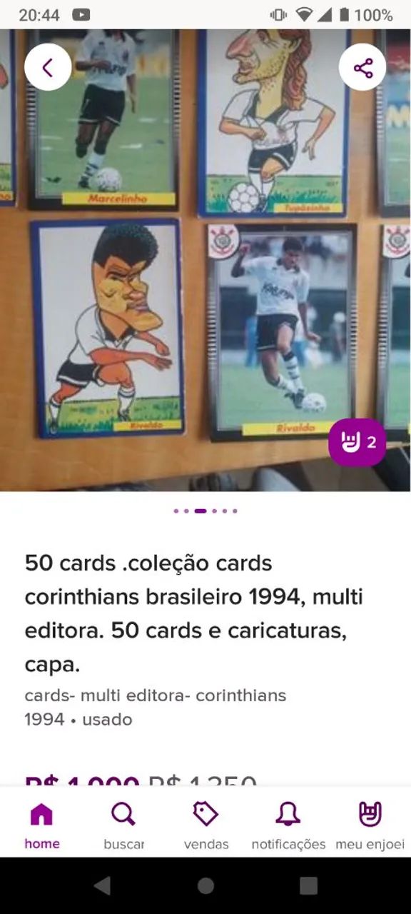 50 cards e caricaturas do Corinthians brasileiro de 1994 multi editora.