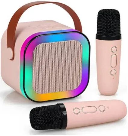 Caixa De Som Rgb Karaokê Bluetooth Com 2 Microfones K12 - Foto 3