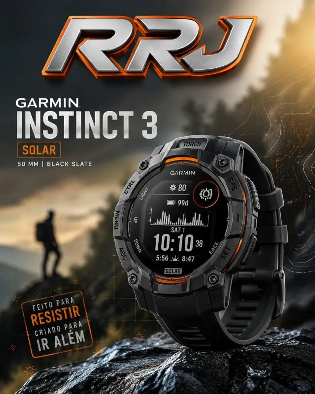 Garmin Instinct 3 Solar 50 mm Black slate  - Foto 3