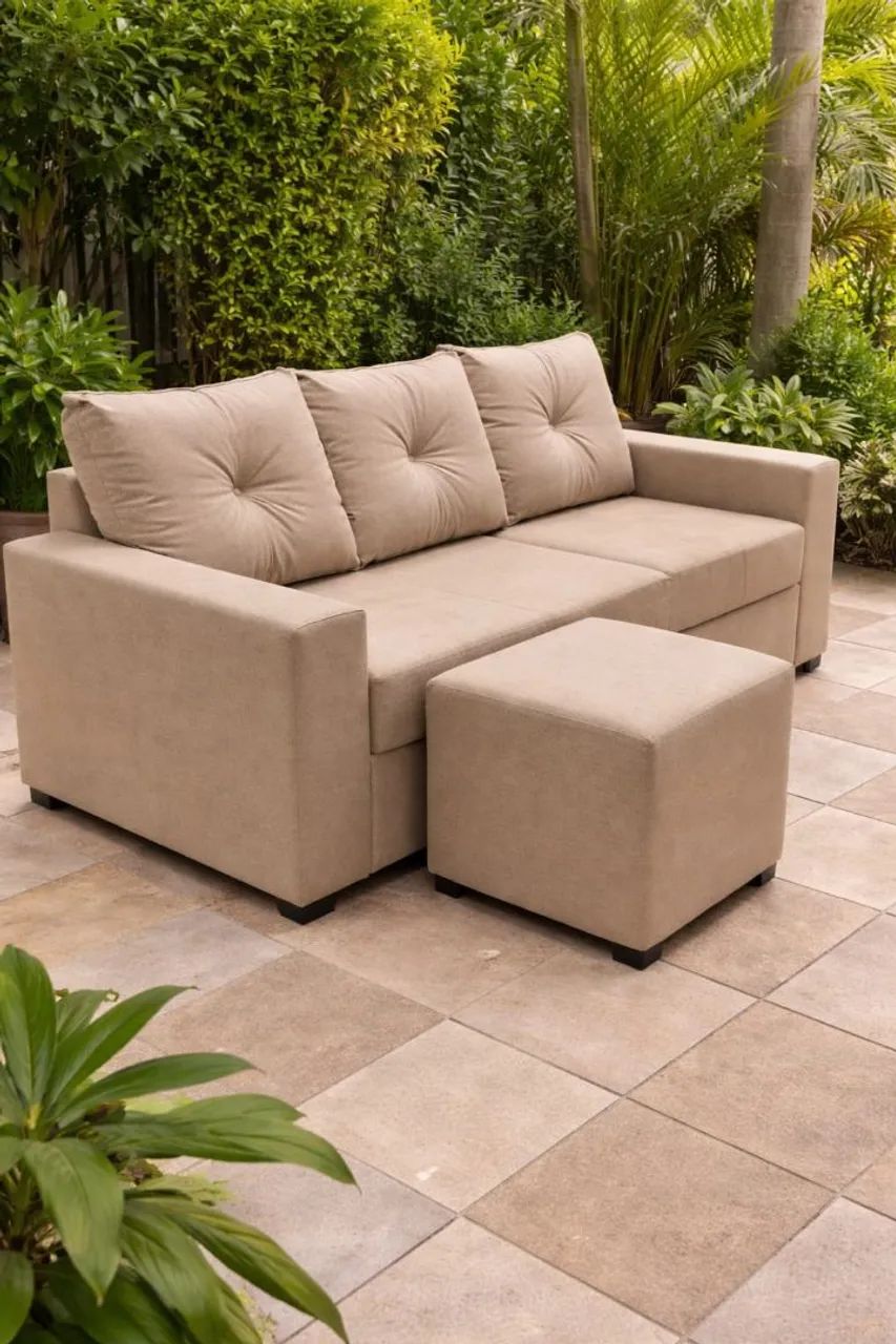 Sofa 3 lugares elegância e confortável Espuma selada D 28 7cm  - Foto 2