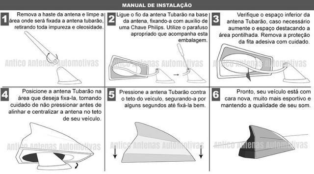 Antena Tubarão Antico Receptiva - Vermelha / Preta / Branca - Foto 2