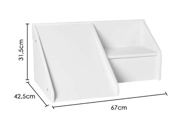 Mini Escadinha com Escorregador em MDF/Laca Branco