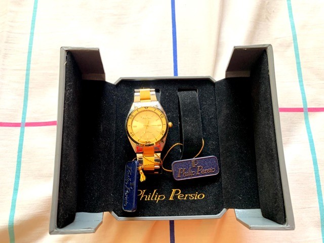 Relógio Feminino Dourado Com Prateado Philip Persio Original - Foto 2