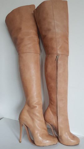 Bota Feminina Cano Alto, Salto Alto, Couro Legítimo Nr. 36 - Foto 6