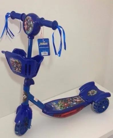 Patinete Infantil sonic cesta 3 Rodas Com Luzes E Musica