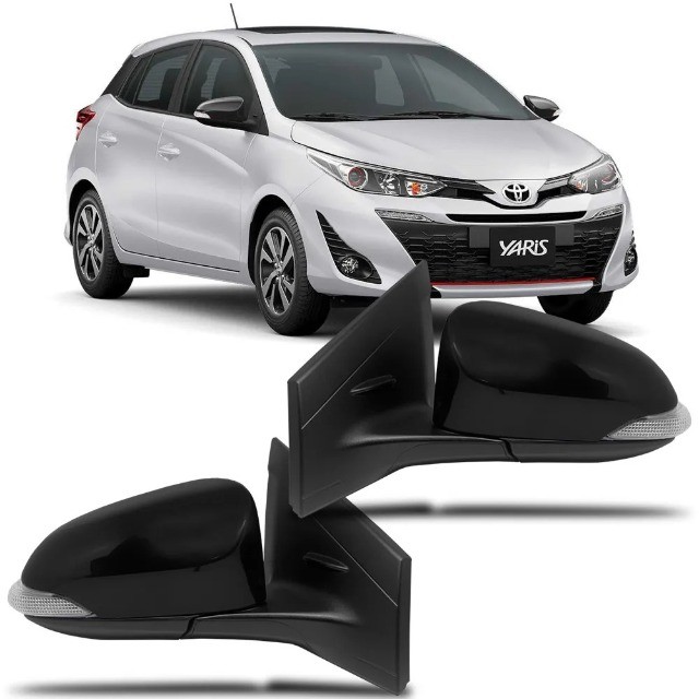Par Retrovisor Toyota Yaris 2018 - Preto - Metagal 