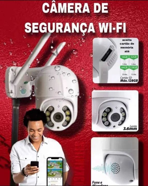 Câmera wifi externa a prova dagua com áudio - Foto 4