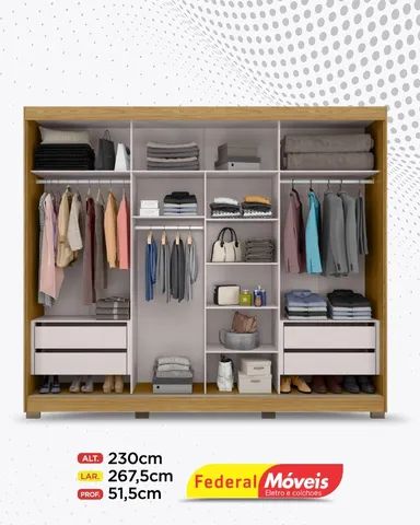 Guarda Roupa 2 Portas de Correr 4 Gavetas Promoçao Fazemos Entrega Novo - Foto 2