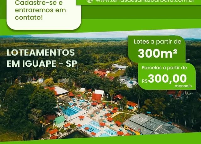 Lotes em Iguape R$299,99 Mensais