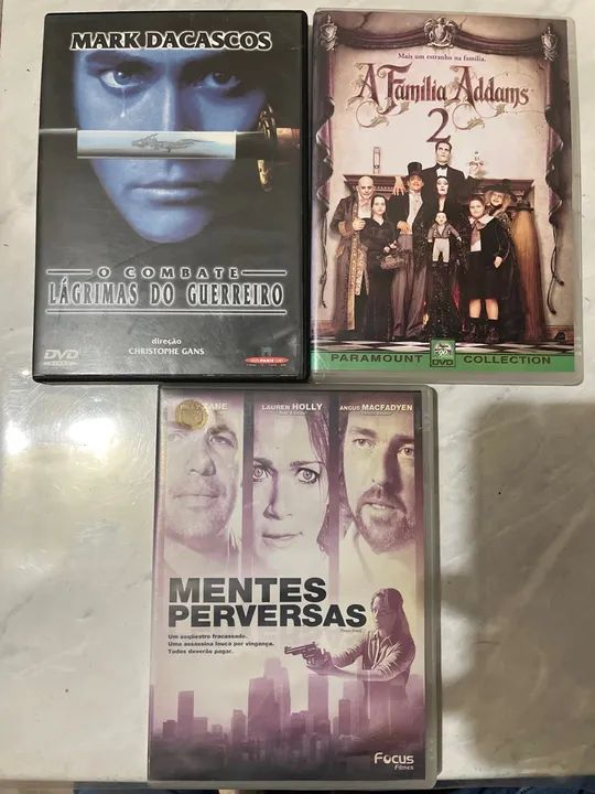DVDs - O Combate - Lágrimas do Guerreiro, A Família Addams 2, Mentes Perversas