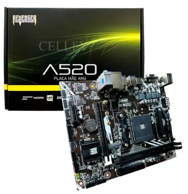 Placa Mãe Ryzen A520 Am4 Amd Hdmi Ddr4 16gb 6 Gb Usb 3.0
