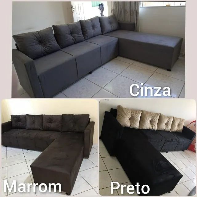 SOFÁ com CHAISE ESPECIAL (Grande) 4 LUGARES e 1 cama Casal Entrega Rápida!! - Foto 3