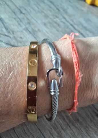 Pulseira em aço masculina e feminina - Foto 5