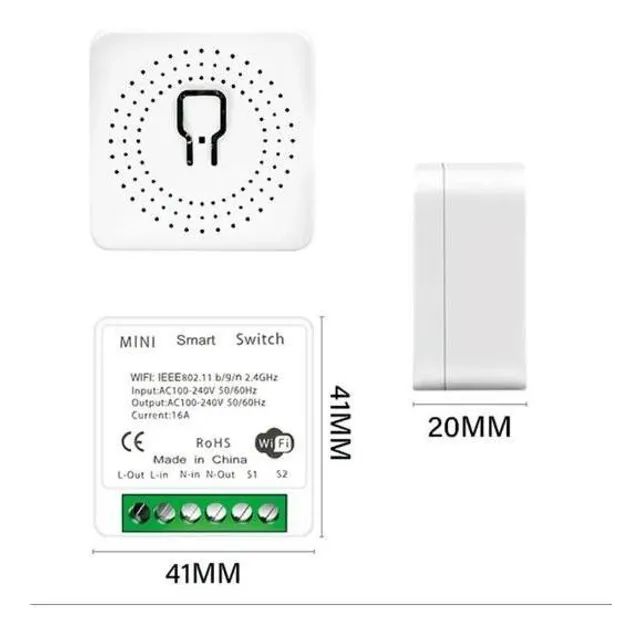 Mini Interruptor Wifi Inteligente Automação 16a Alexa Tuya - Foto 3