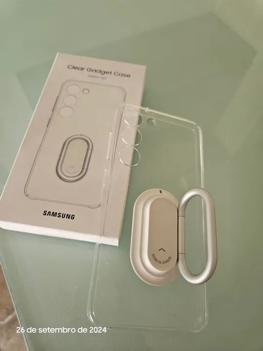 Capinha de Celular Samsung Galaxy S23 Transparente com Suporte de Anel