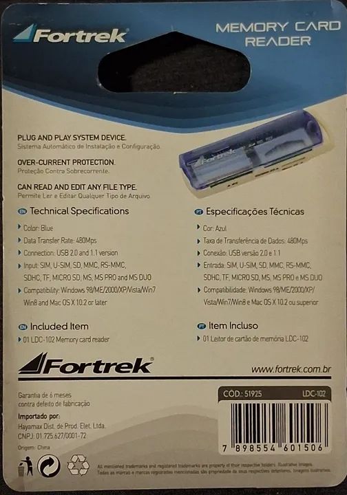 Leitor de cartão  SD e micro SD Fortrek - Foto 4