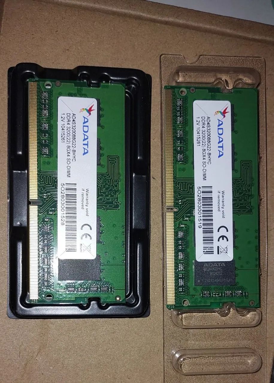 Kit Memória RAM ADATA 16GB (2x8GB) DDR4 3200MHz - Excelente estado