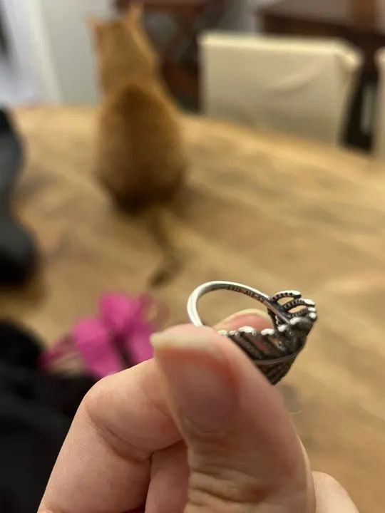 Anel de Prata Pandora Original com Detalhe de Pluma - Foto 4