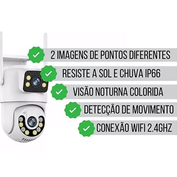 Câmera Segurança IP Dupla 2 em 1 Fixa + Giratória, Resistência à Água - It-Blue SC-B31 - Foto 4