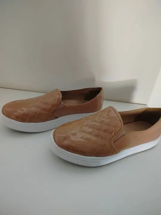 Sapatênis feminino casual bege - Foto 3