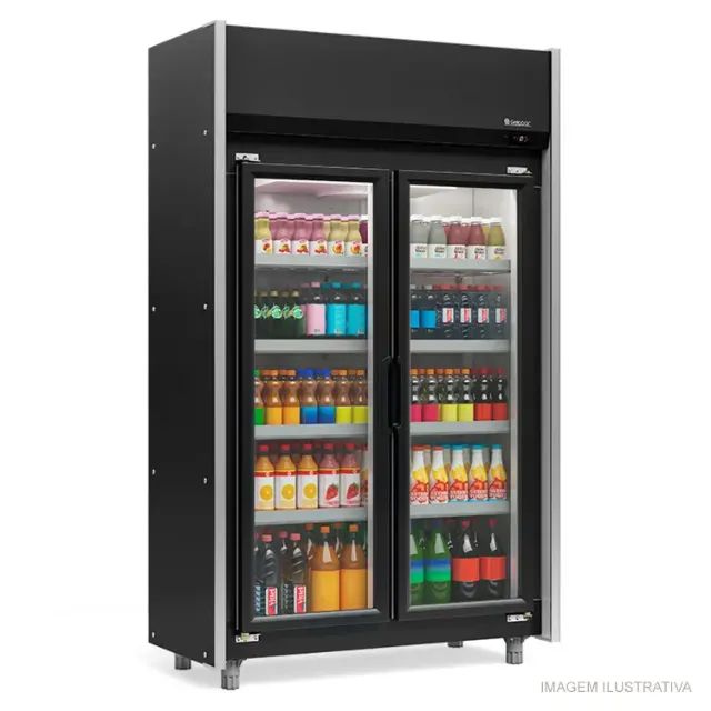Expositor Refrigerado Vertical 2 Portas GEAS-2P PR Gelopar