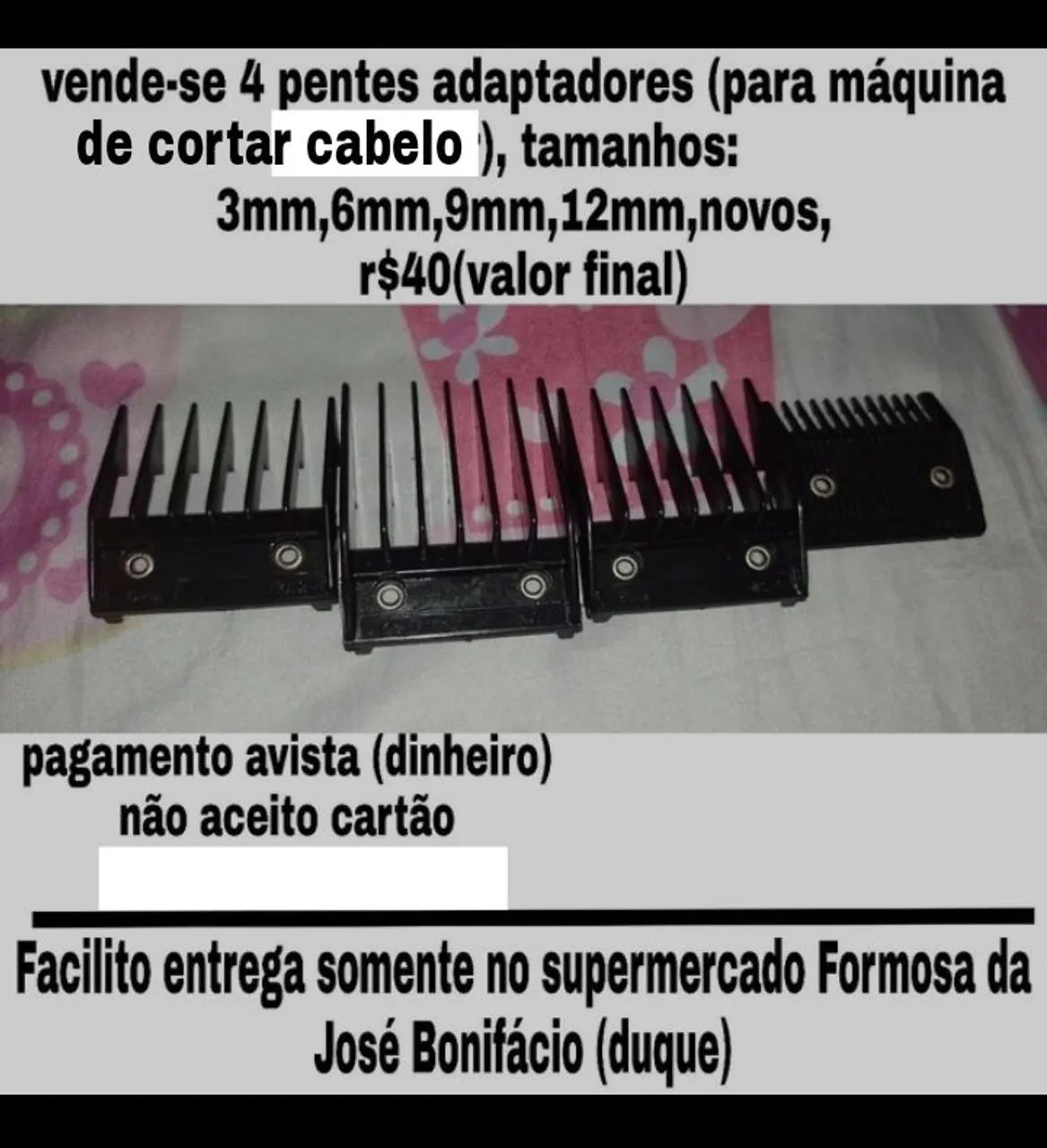 Pentes Adaptadores para Máquina de Cortar Cabelo novos r$40 todos