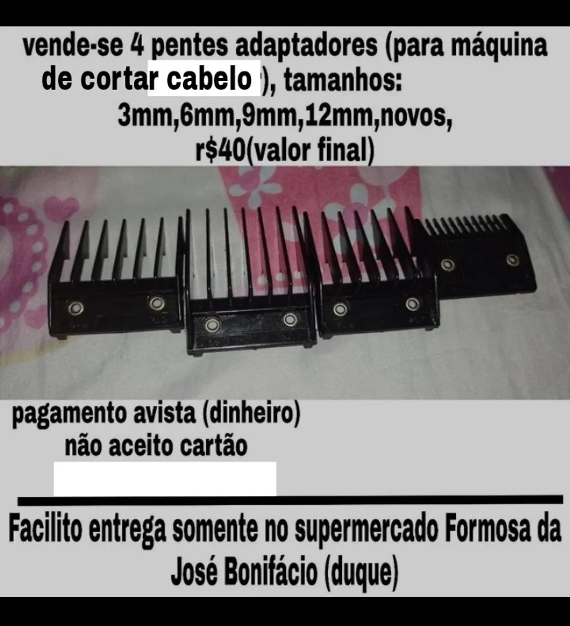 Pentes Adaptadores para Máquina de Cortar Cabelo novos r$40 todos
