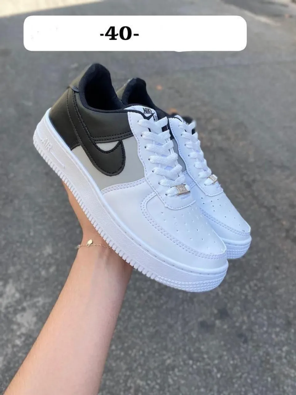 Nike Air Force 1 - Preto, Branco e Cinza