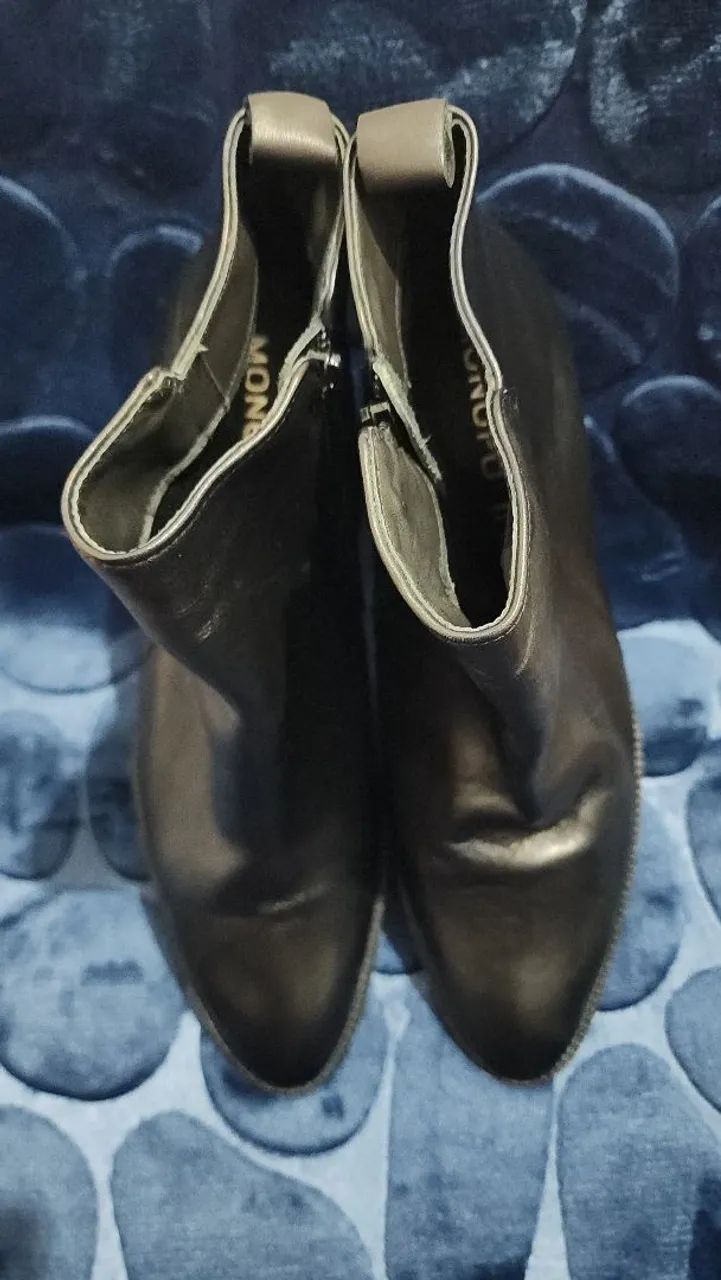 Bota de Couro Feminina Preta - Foto 4