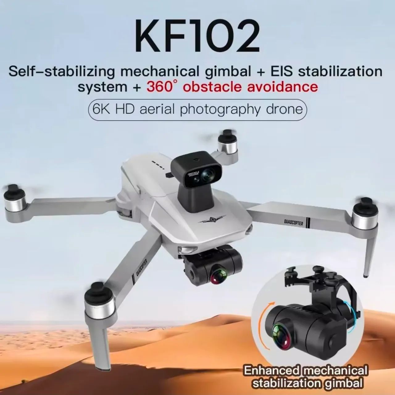 Drone KF102 Max Câmera 4k Ultra HD Gimbal, 1,2 KM alcance com 2 Baterias - Foto 3