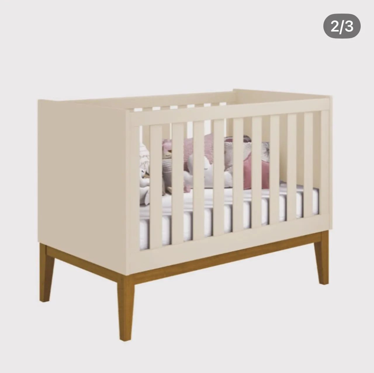 Berço Reller Clássico Cinza Moderno para Bebê - Foto 3