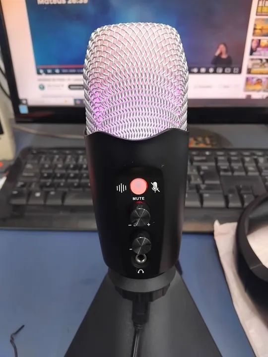 Microfone Gamer com Fio - Novo