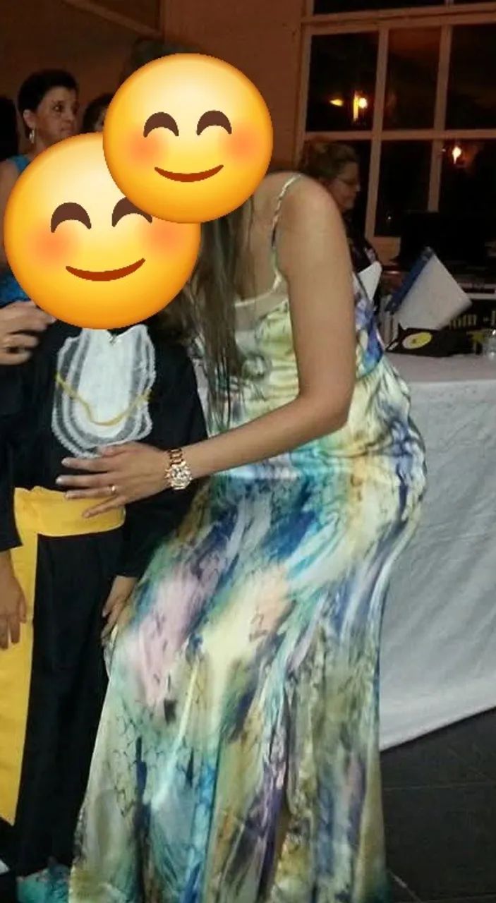 Vestido longo estampado de festa - Foto 2