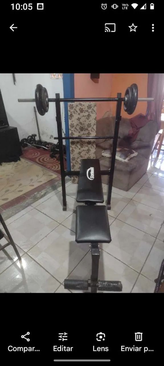 Kit de halteres e barras para musculação - Foto 3